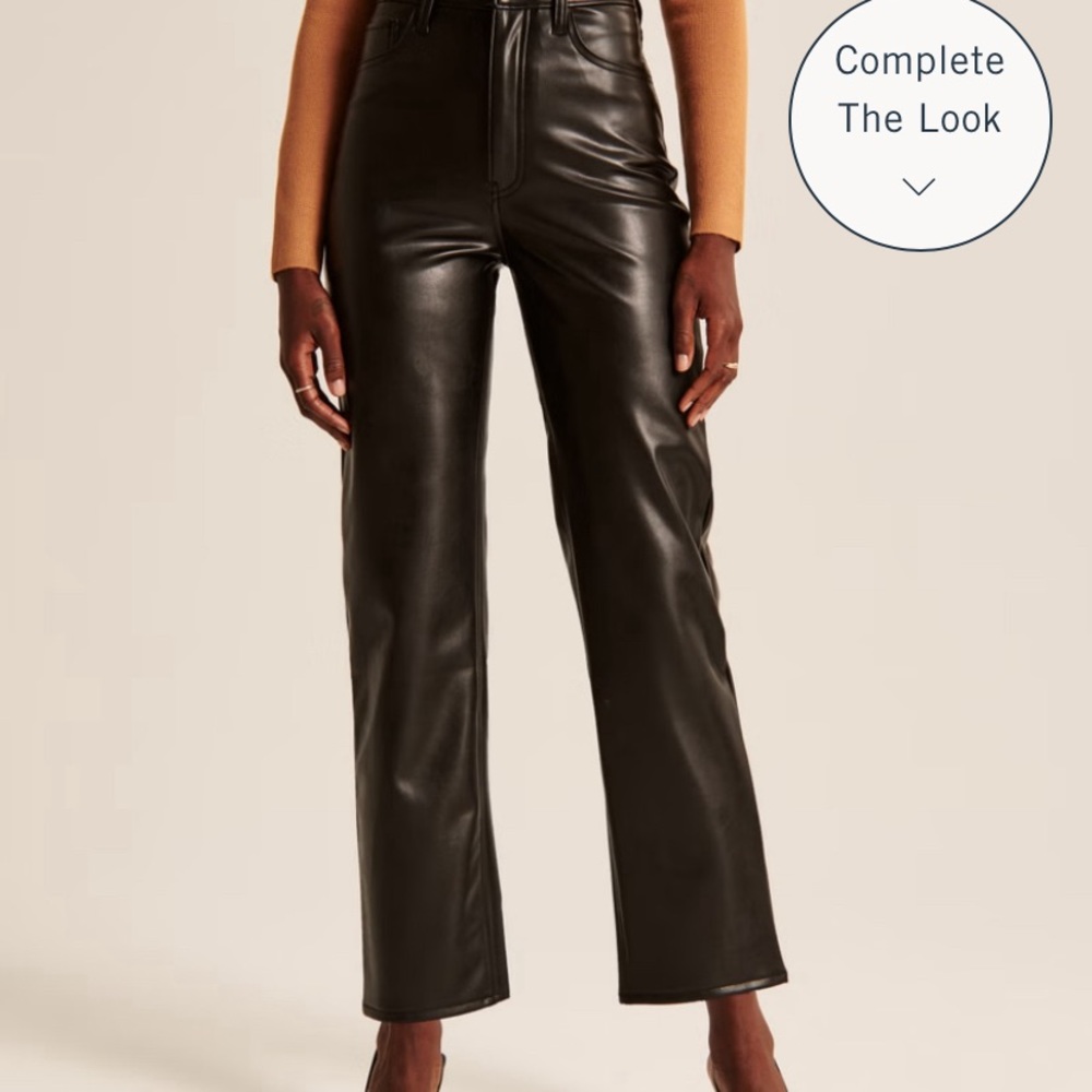 Abercombie Vegan Leather Ankle Straight high rise size 27